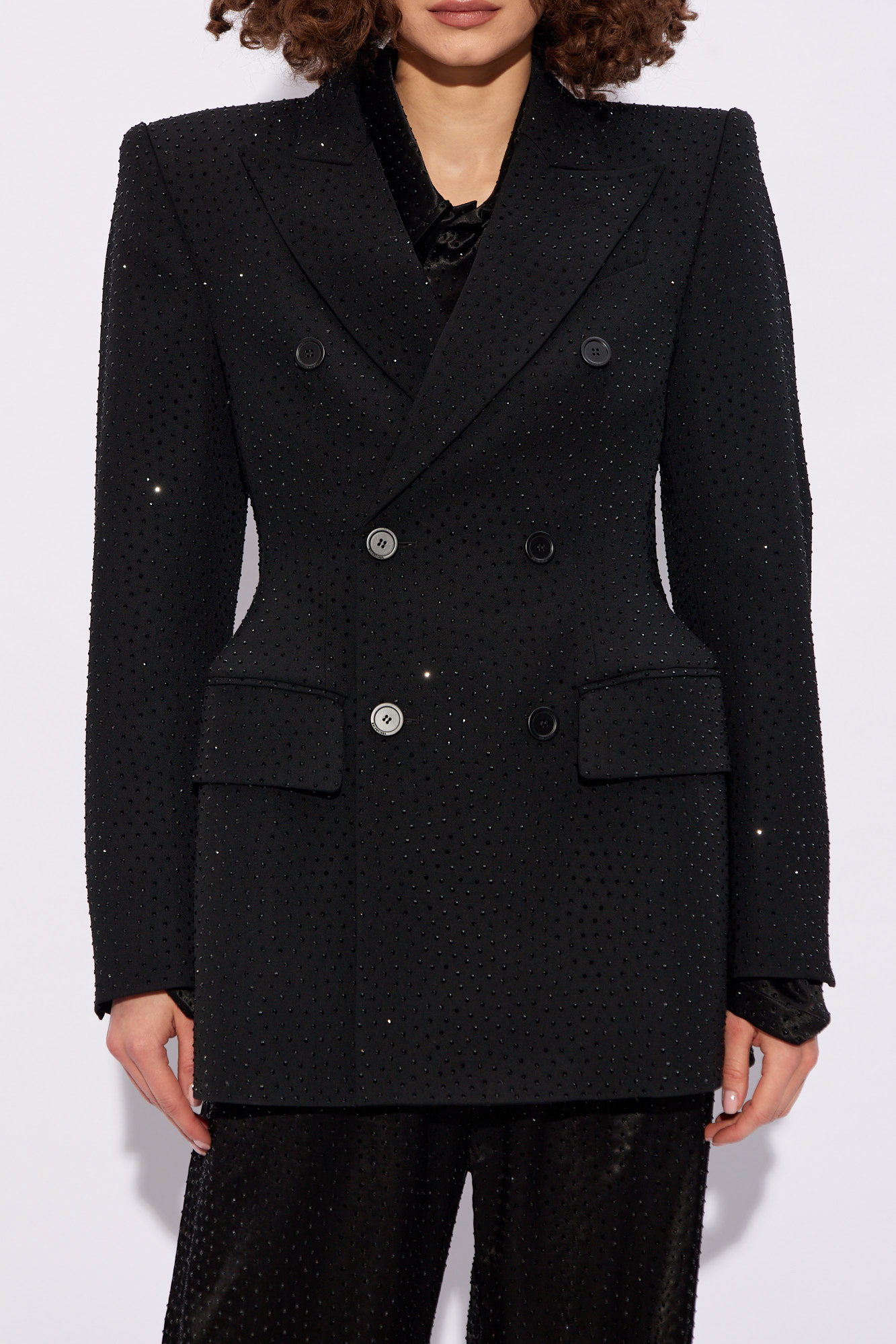Black Rhinestone-embellished blazer Balenciaga - Vitkac AS